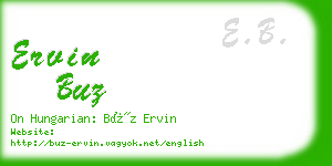 ervin buz business card